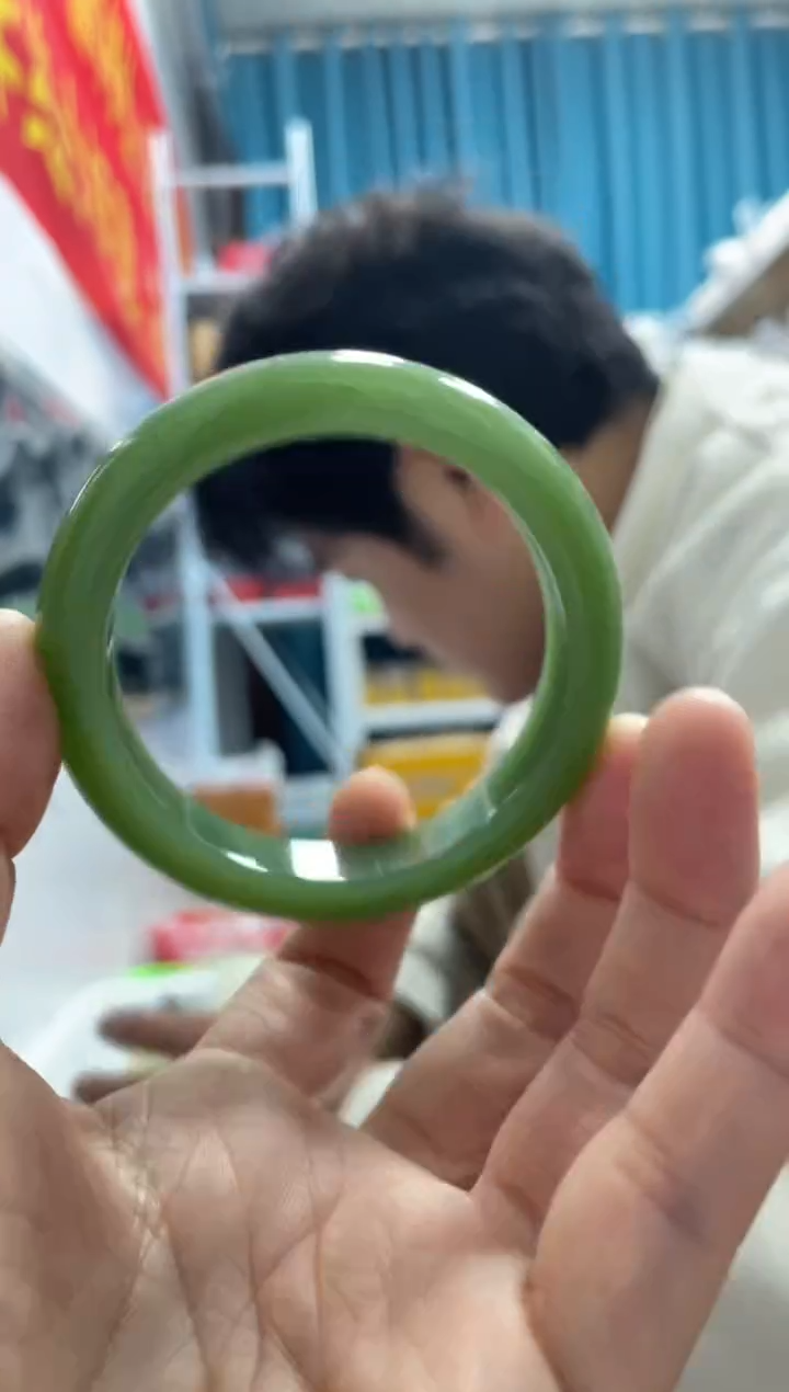 【闪购商品】和田玉（糖玉）手镯未镶嵌A13且末蓝正圈54