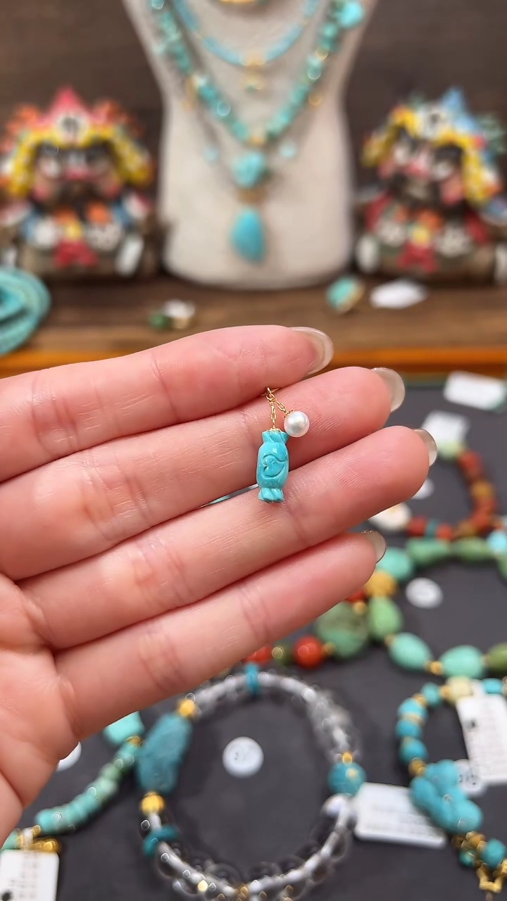 【闪购商品】绿松石提溜18K金镶嵌绿松石提溜