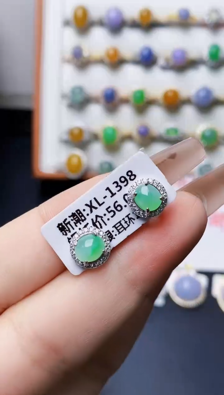 银S925镶嵌戒指翡翠0096