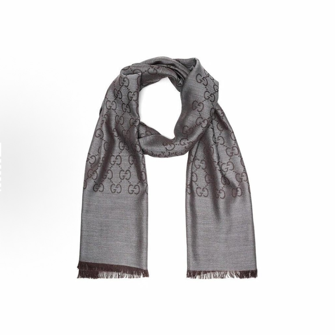 GUCCI/古驰双G双面织花围巾流苏披肩绒线围巾 qq