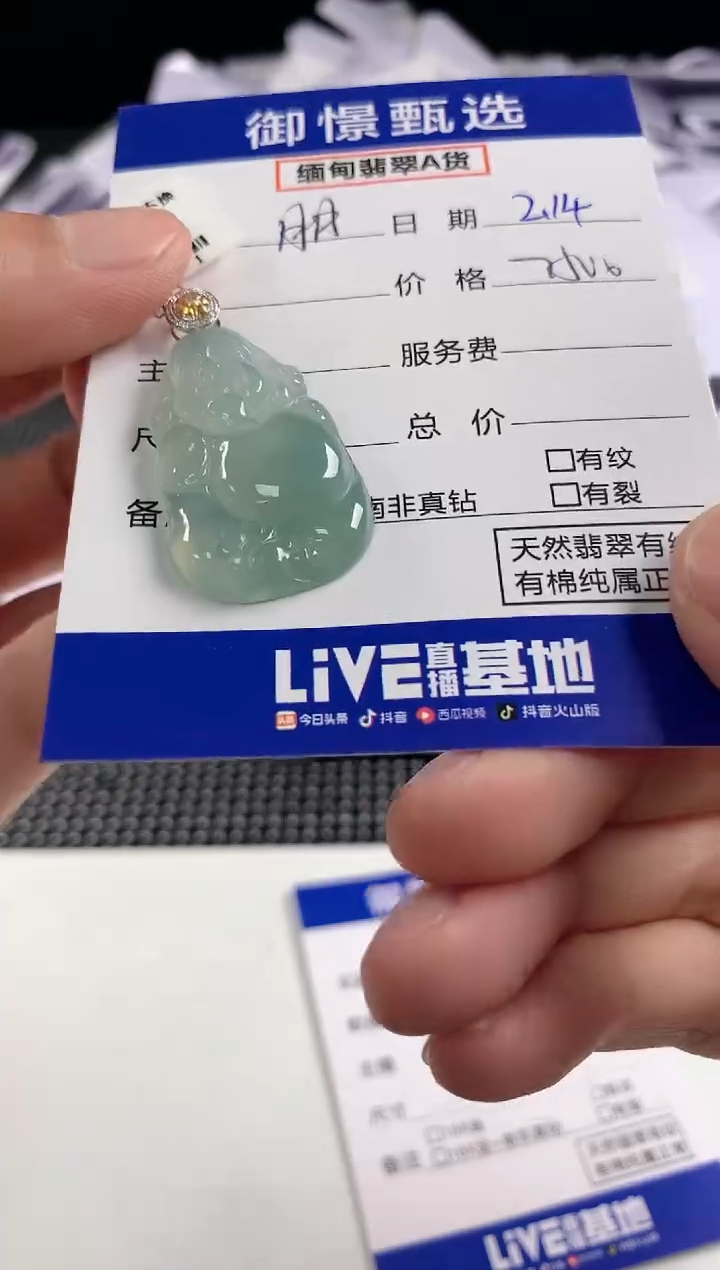 【闪购商品】翡翠颈饰18K金镶嵌60        