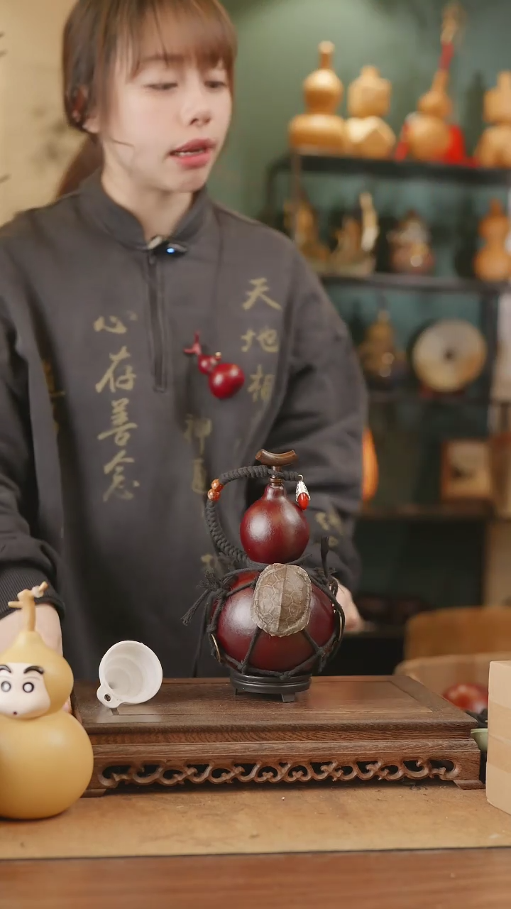 【闪购商品】328号精品天然大漆工艺防渗内胆酒葫芦~