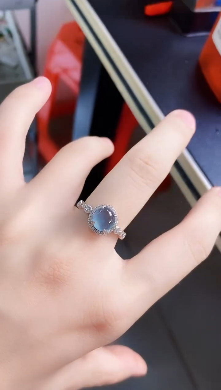 翡翠戒指银S925镶嵌546564