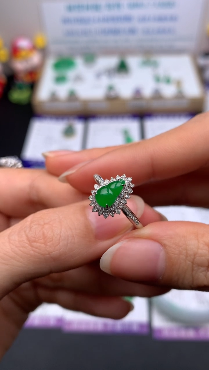 【闪购商品】定制翡翠18K金镶嵌模式推广期24小时鉴赏期