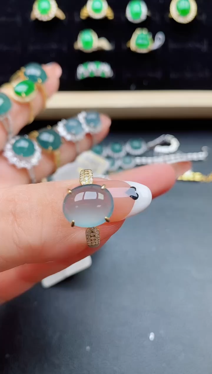 【闪购商品】翡翠戒指银S925镶嵌21321