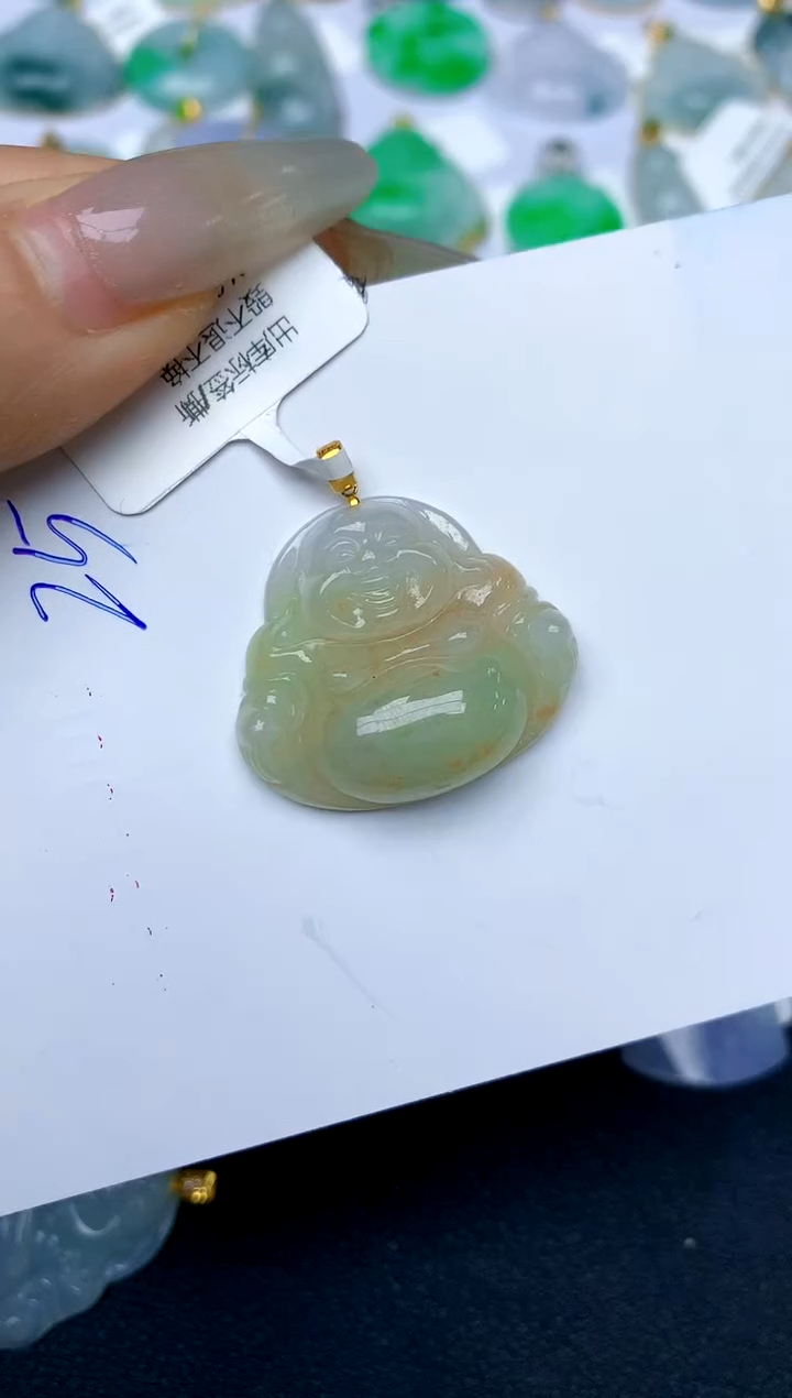 【闪购商品】翡翠颈饰18K金镶嵌25天然A货翡翠