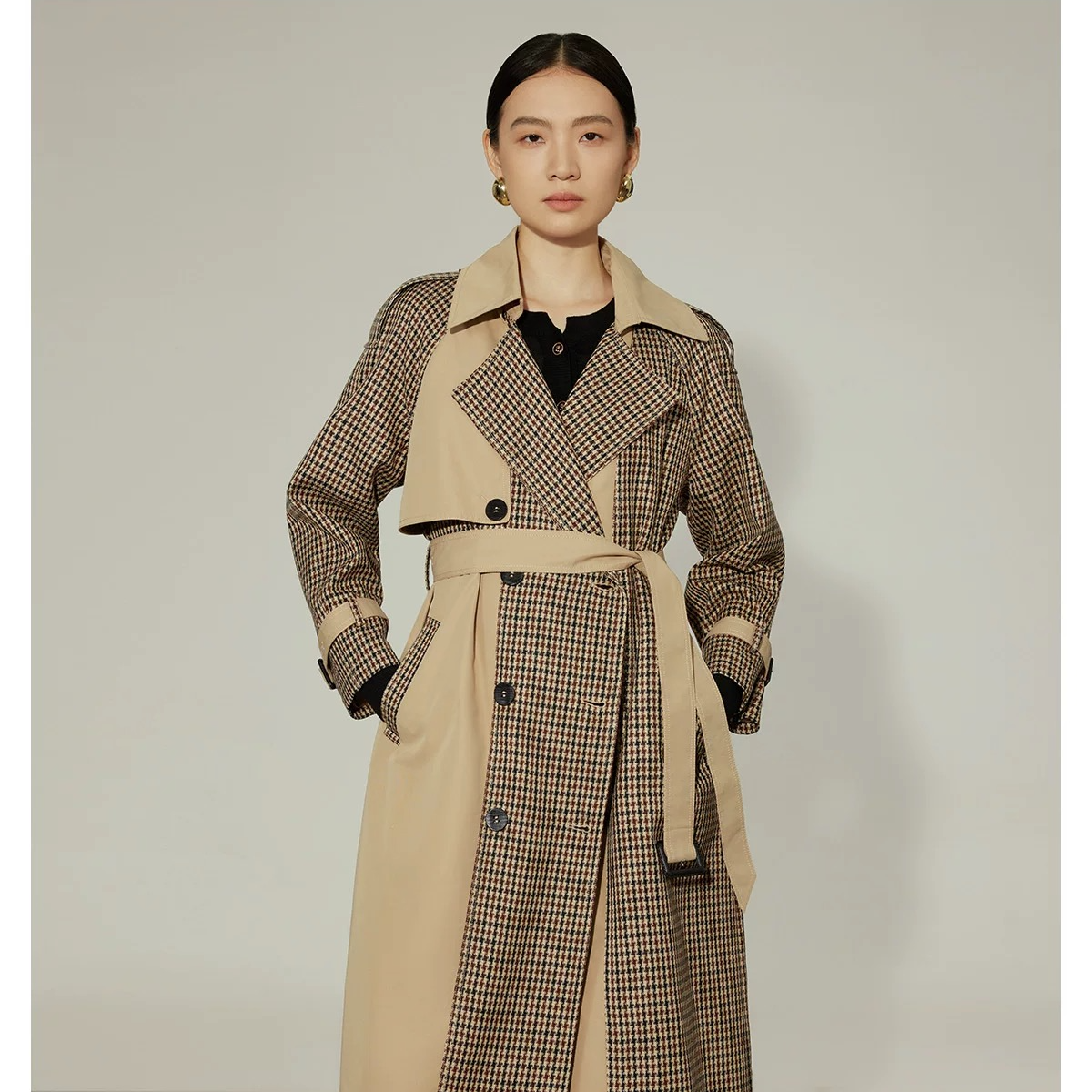 7437 气质时尚洋气高级风衣外套