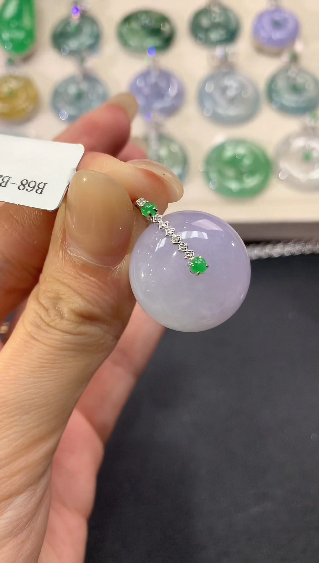 【闪购商品】翡翠吊坠(不含链)18K金镶嵌a67紫货有色差