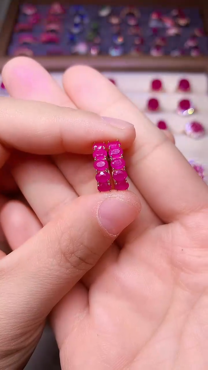 【闪购商品】红宝石耳饰银S925镶嵌0000