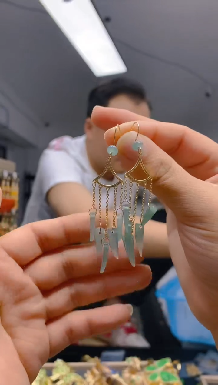 【闪购商品】翡翠耳饰合金371翡翠耳钩