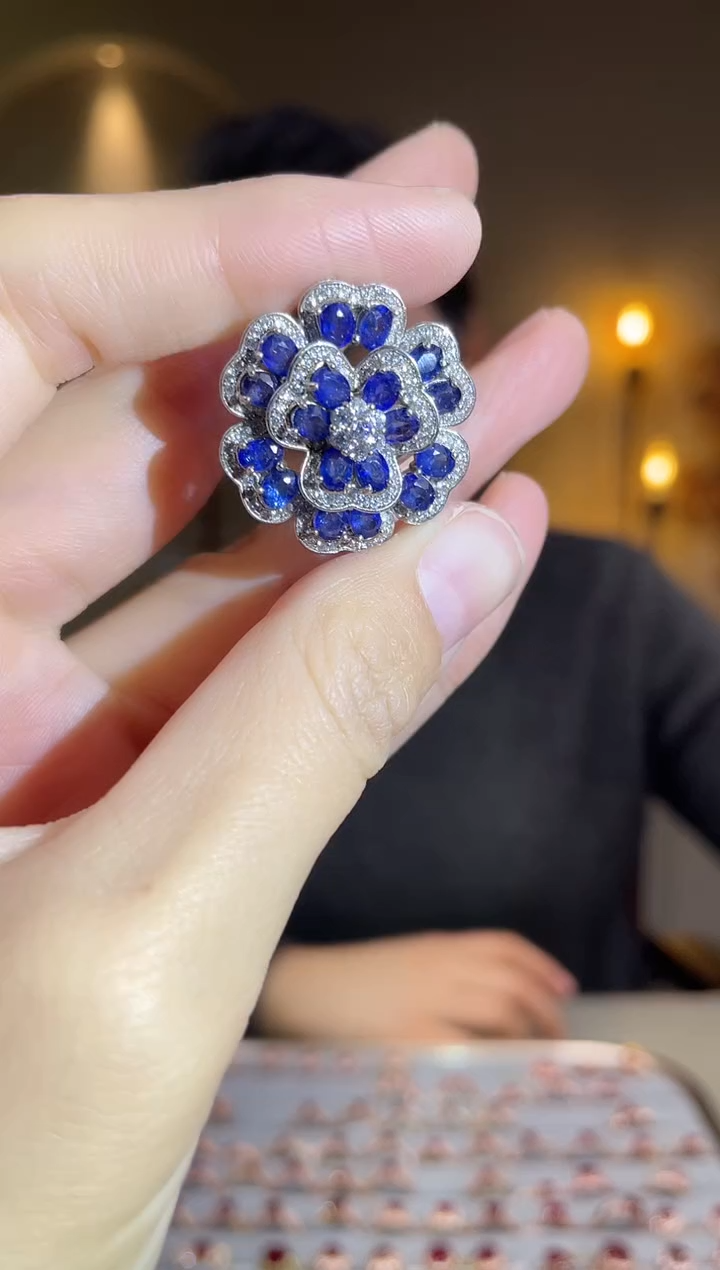 手饰蓝宝石银S925镶嵌手饰