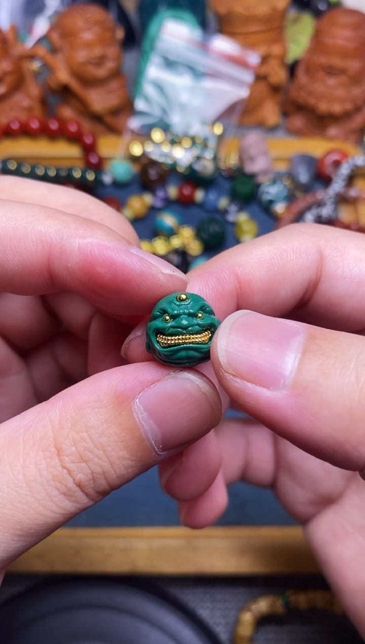 琉璃手工艺品精工镶嵌恶僧 单个发