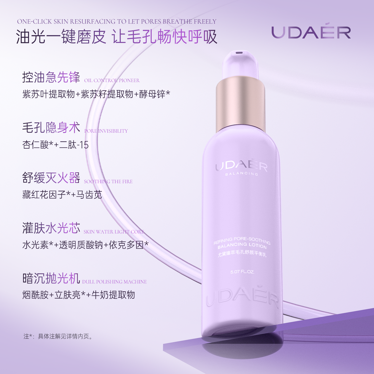 尤黛臻萃毛孔舒颜平衡乳控油保湿舒缓