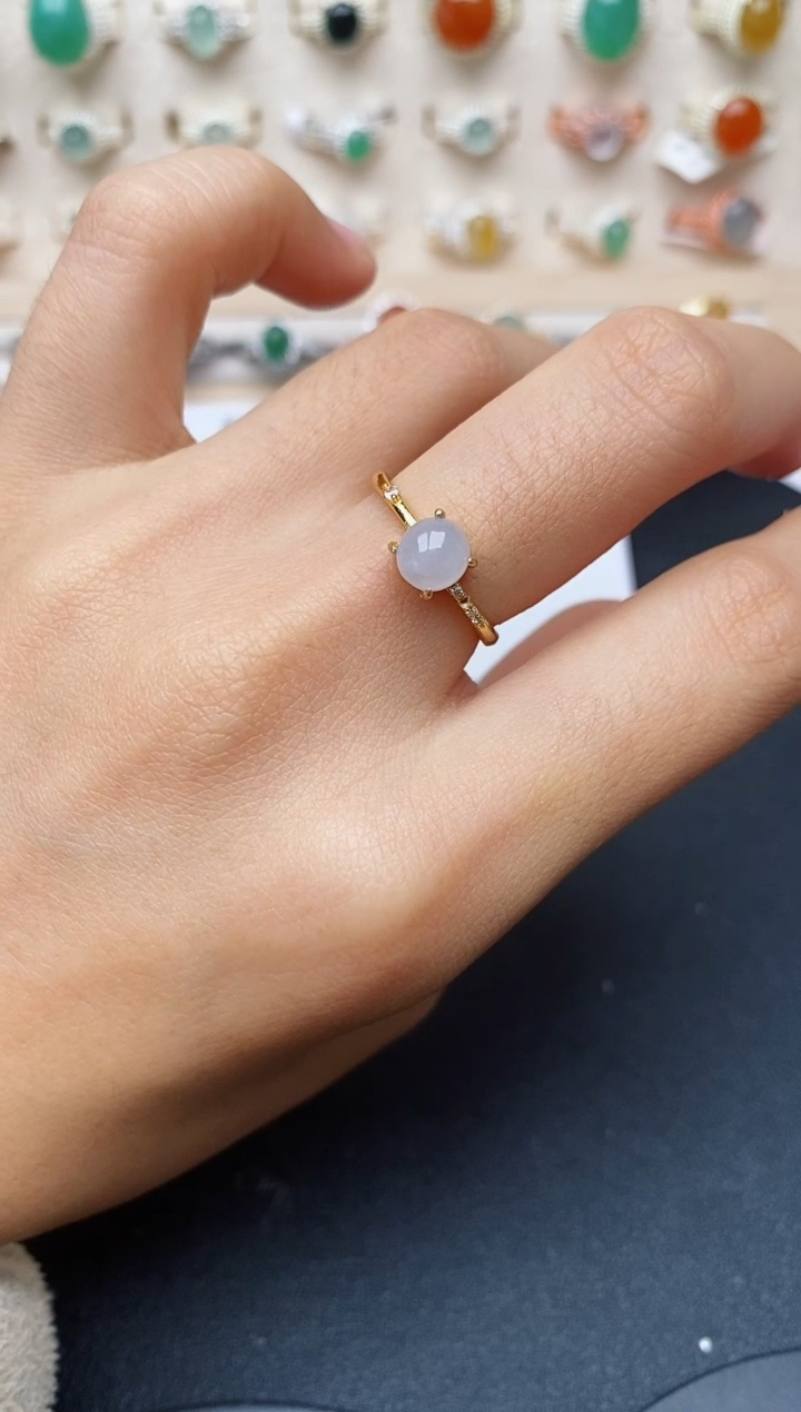 【闪购商品】翡翠戒指银S925镶嵌缅甸翡翠