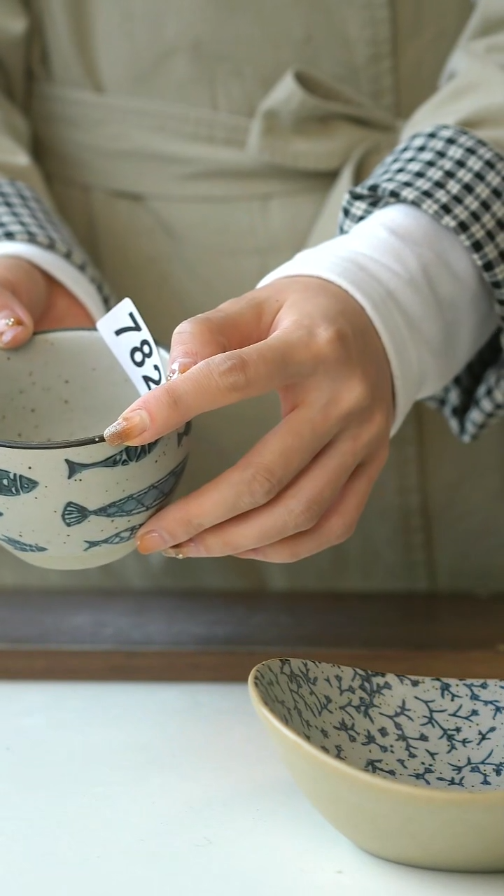 陶782粗陶手绘鱼群赶海咖啡杯240ml@7-7@瑕