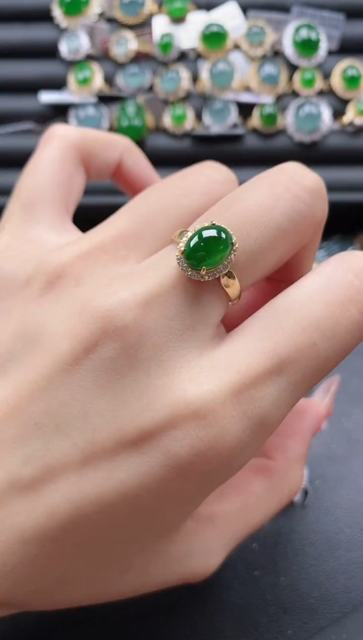 【闪购商品】翡翠戒指银S925镶嵌51151