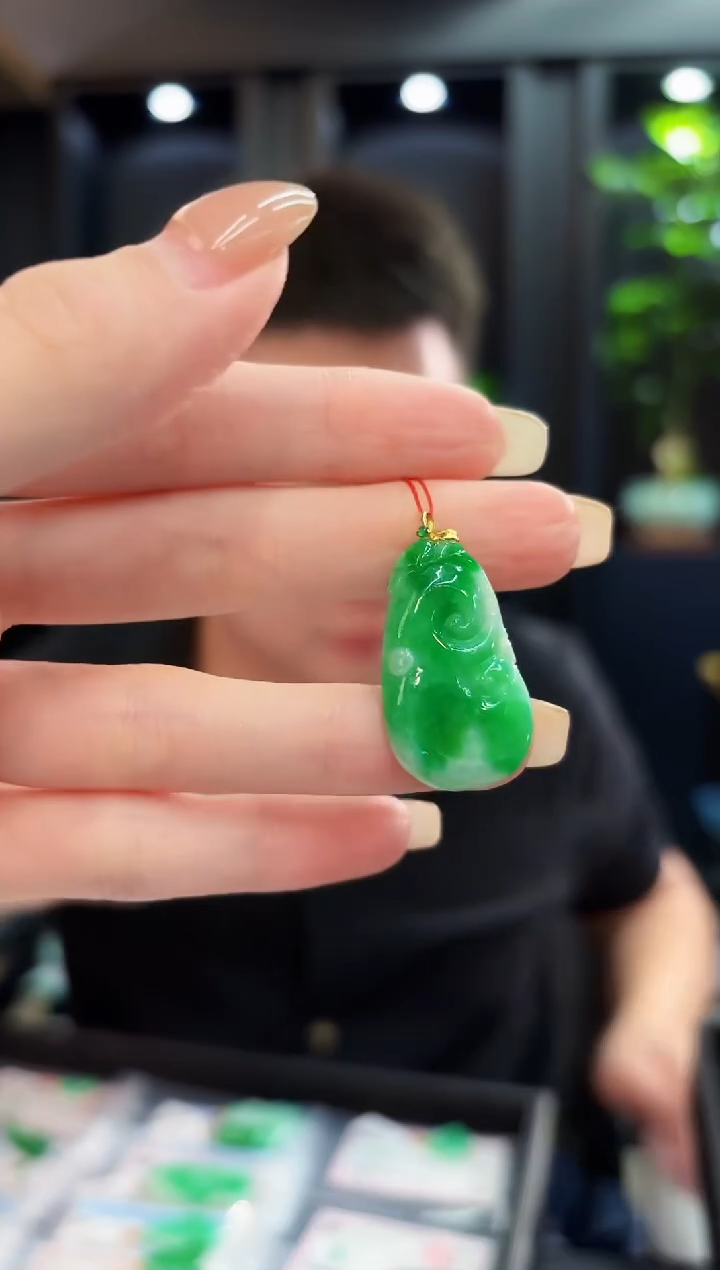 吊坠(不含链)18K金镶嵌翡翠 缅料A货/支持复检/一件