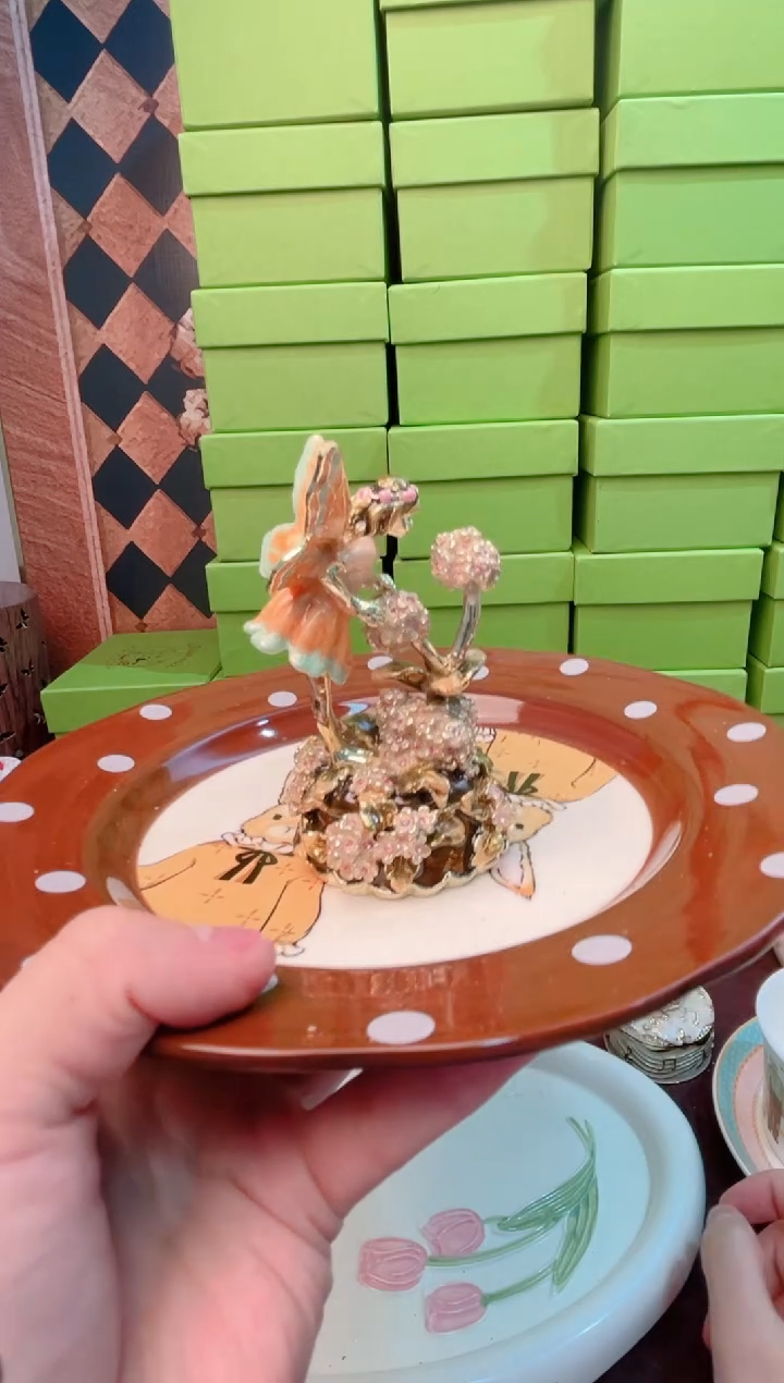 锌合金珐琅彩首饰盒摆件默认微瑕不退不换～