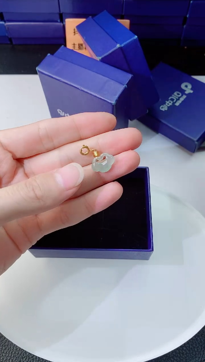 翡翠未镶嵌颈饰  `