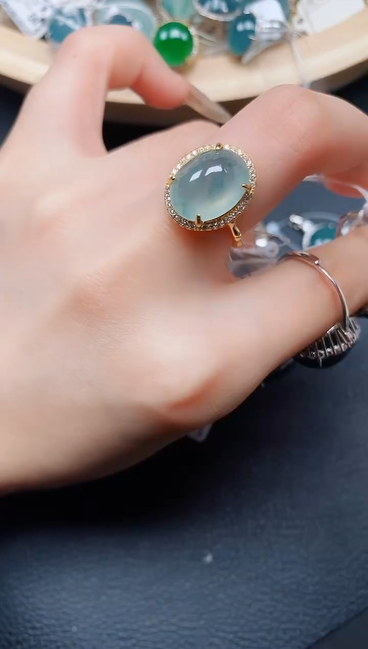 【闪购商品】翡翠戒指银S925镶嵌翡翠
