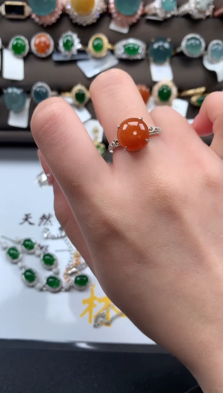 【闪购商品】翡翠戒指银S925镶嵌51214