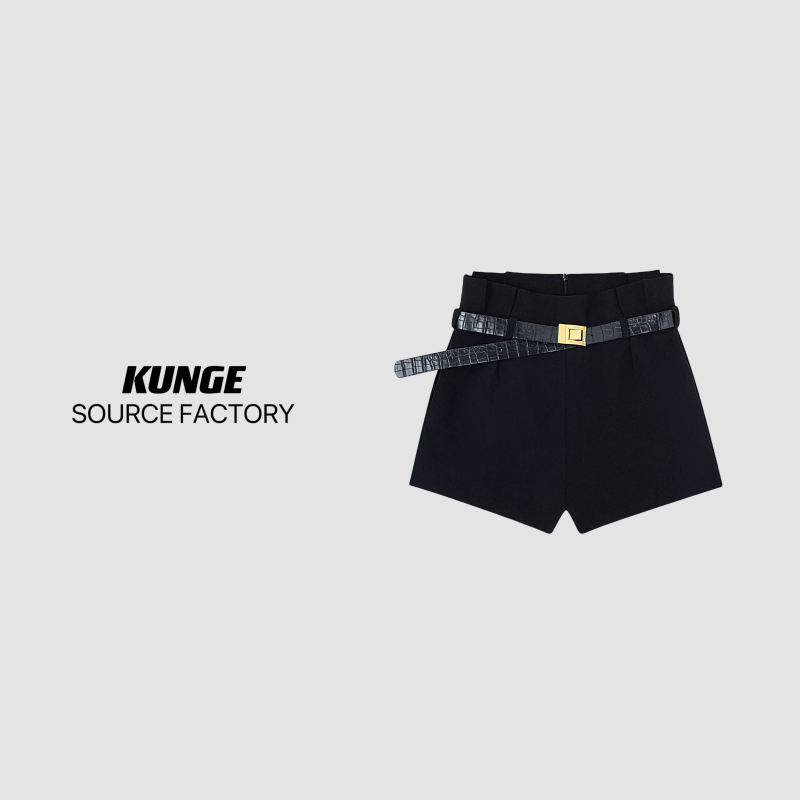 KUNGE 2024新款四季百搭云朵高腰西装短裤-8482