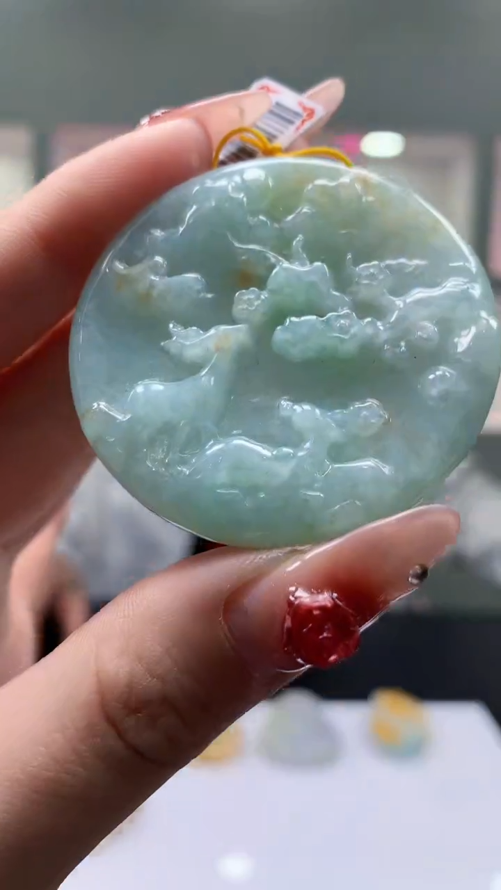 【闪购商品】定制翡翠未镶嵌1023y-毛货挂件11