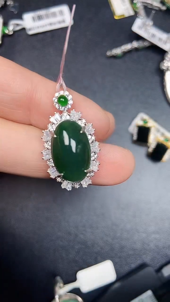 银S925镶嵌戒指翡翠2260