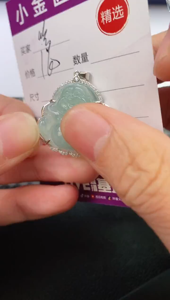 翡翠银S925镶嵌颈饰哆****?挂件