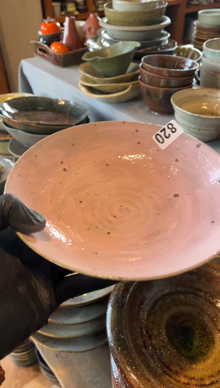 【闪购商品】瓷片820粉陶泥手工浅盘菜盘