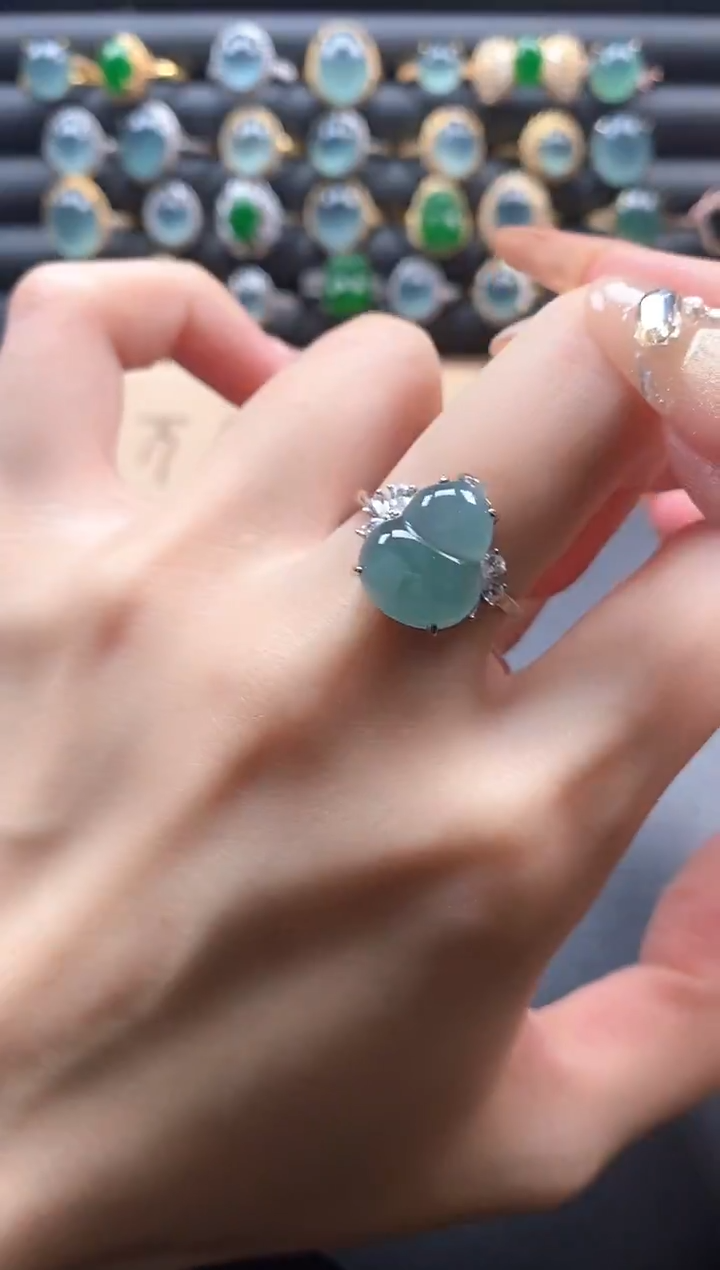 银S925镶嵌戒指翡翠51151