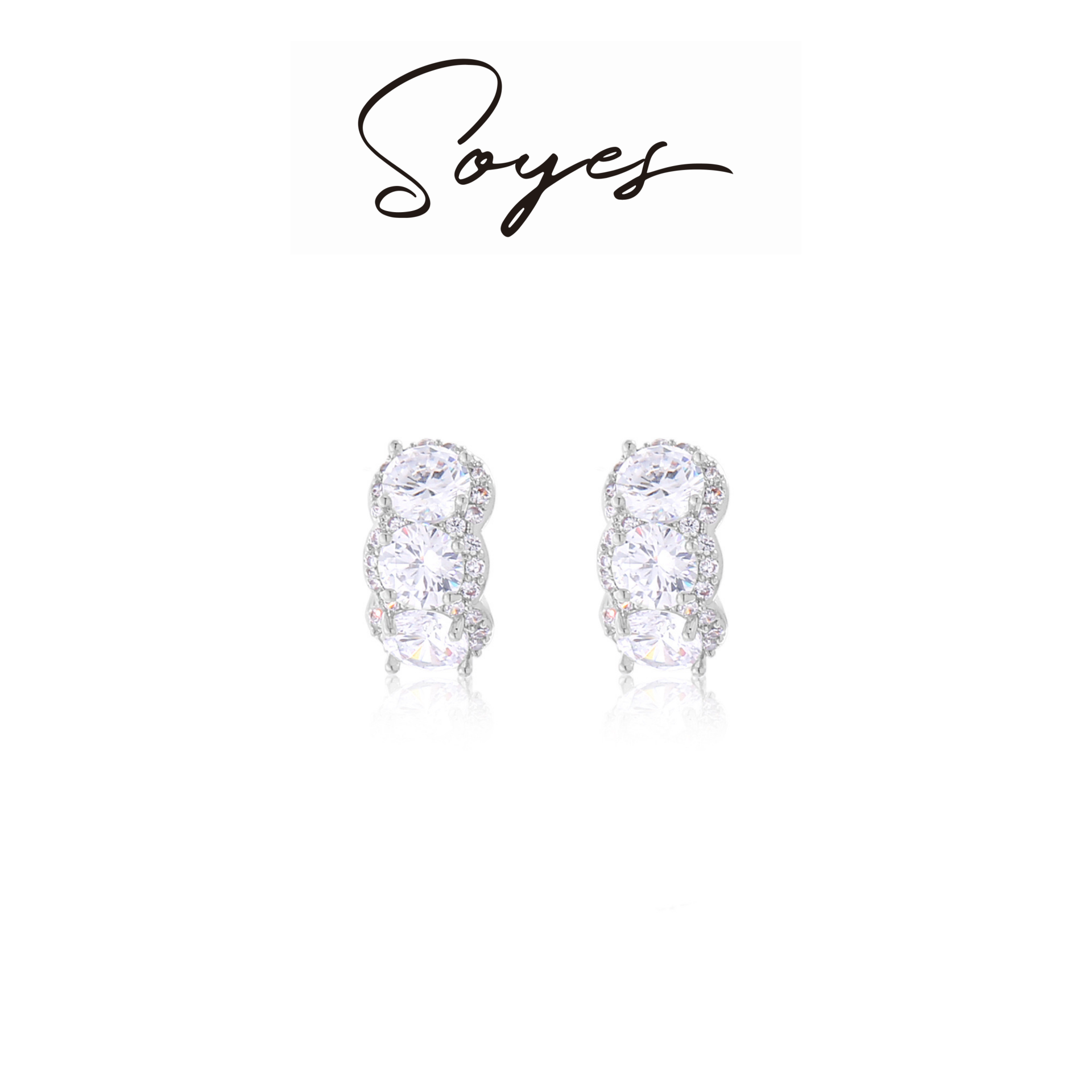 soyes/索野 合金耳饰 满钻C型耳钉2025设计师系列新款不撞款