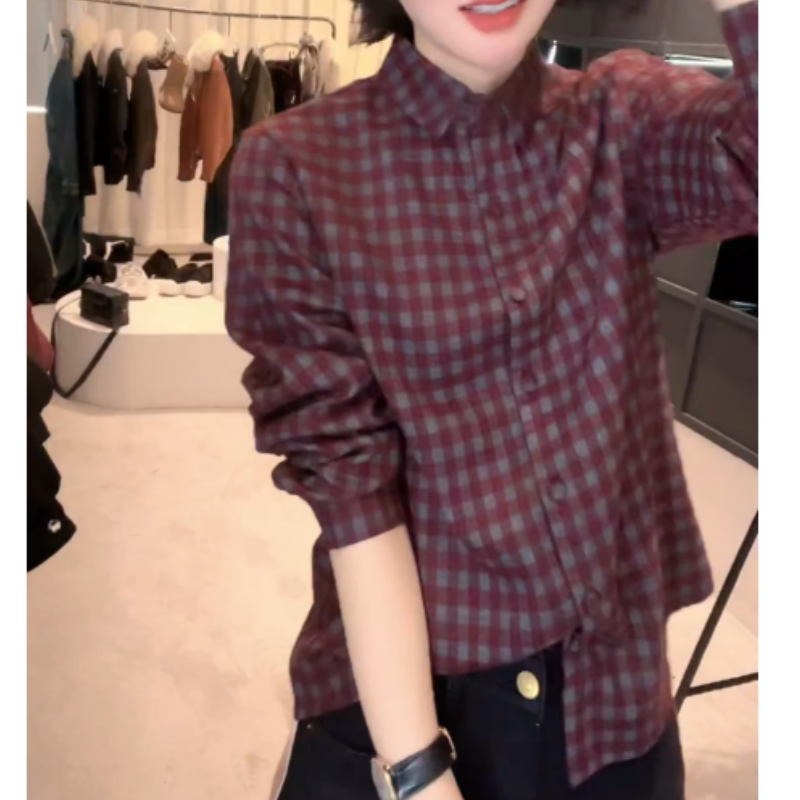 冬款领设计感百搭时尚韩系长袖显瘦衬衫上衣LK2508891