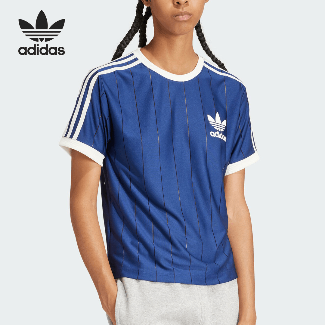 Adidas阿迪达斯三叶草女装2025新款时尚运动休闲短袖T恤女IR7466