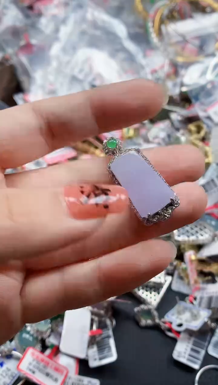 银S925镶嵌戒指翡翠天然A货缅甸翡翠