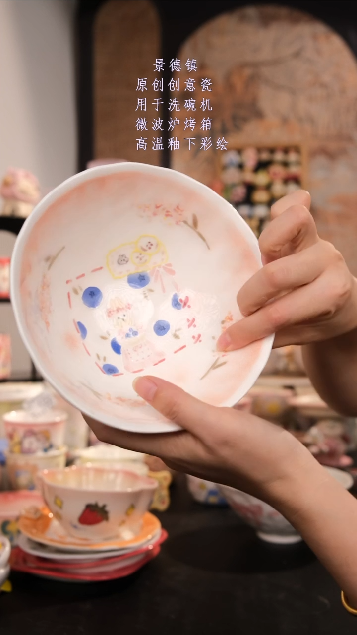 摆件景德镇手工手绘设计师款
