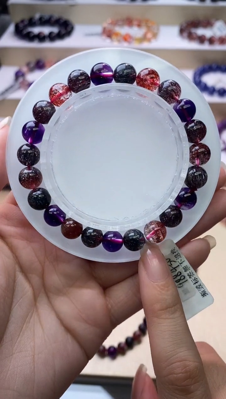 【闪购商品】水晶手链未镶嵌黑加仑超七单圈8m+