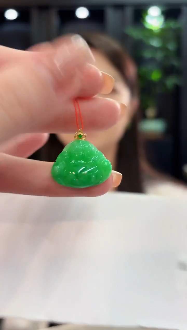 吊坠(不含链)18K金镶嵌翡翠 缅甸A货/支持复检/一件