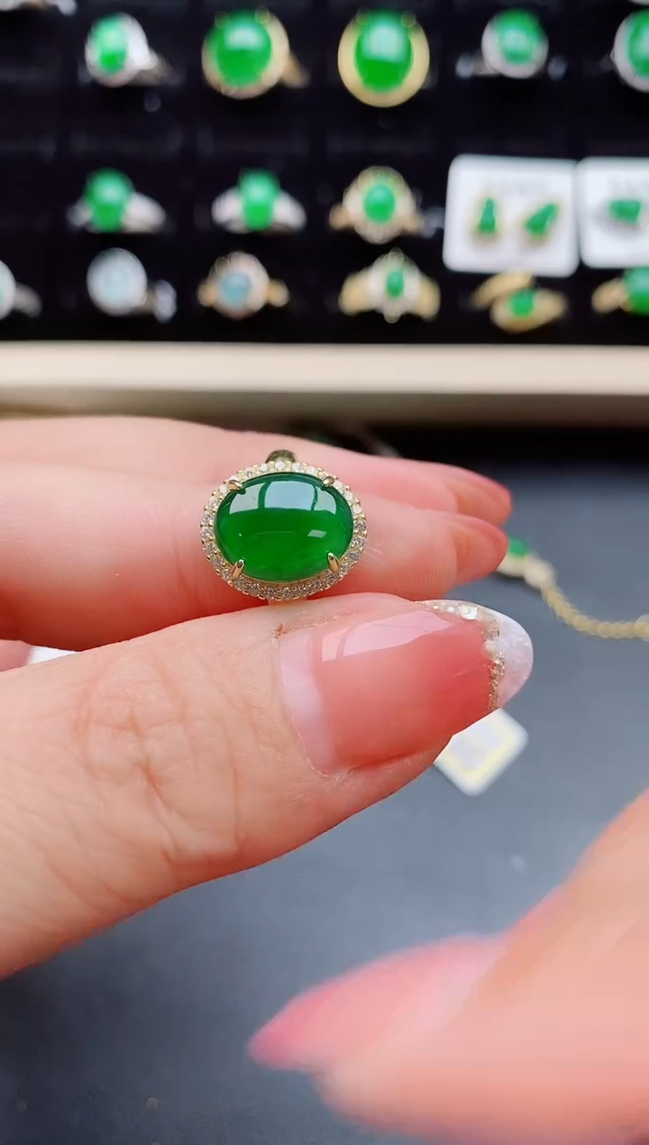【闪购商品】翡翠戒指银S925镶嵌080550