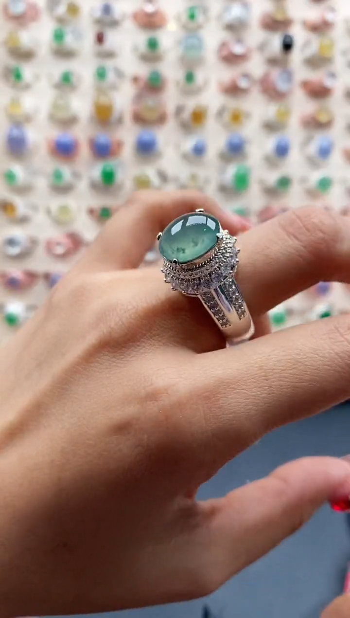 【闪购商品】翡翠戒指未镶嵌缅甸天然A货翡翠333 10+5