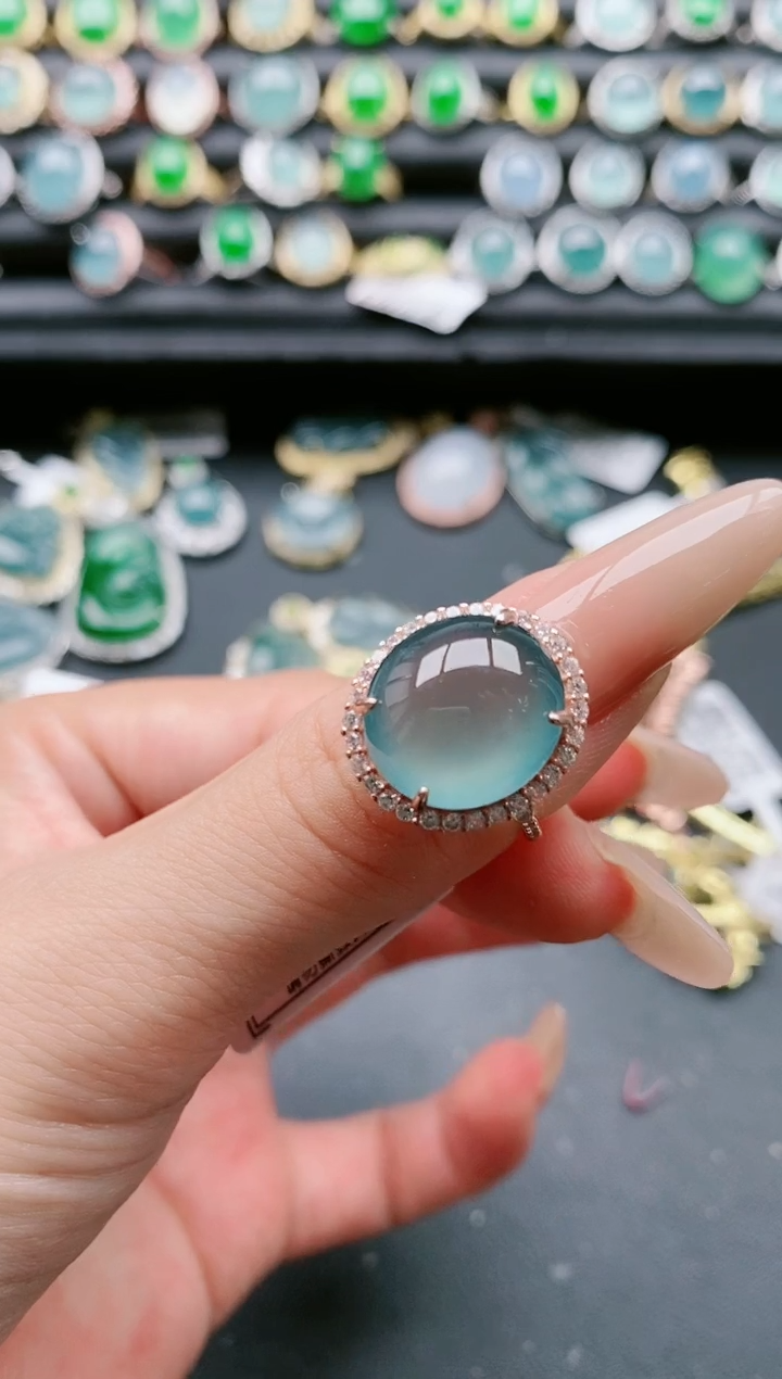 【闪购商品】翡翠戒指银S925镶嵌1111111