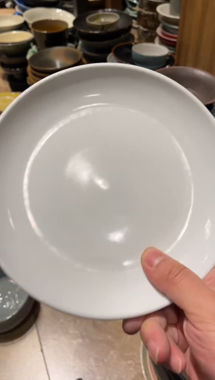 【闪购商品】瓷片604微瑕月光白立口盘1个