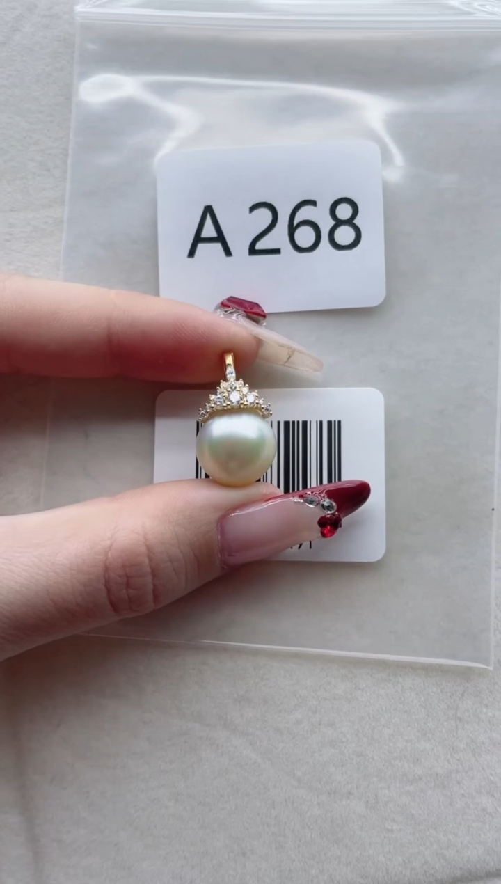 【闪购商品】海水珍珠吊坠银S925镶嵌A268