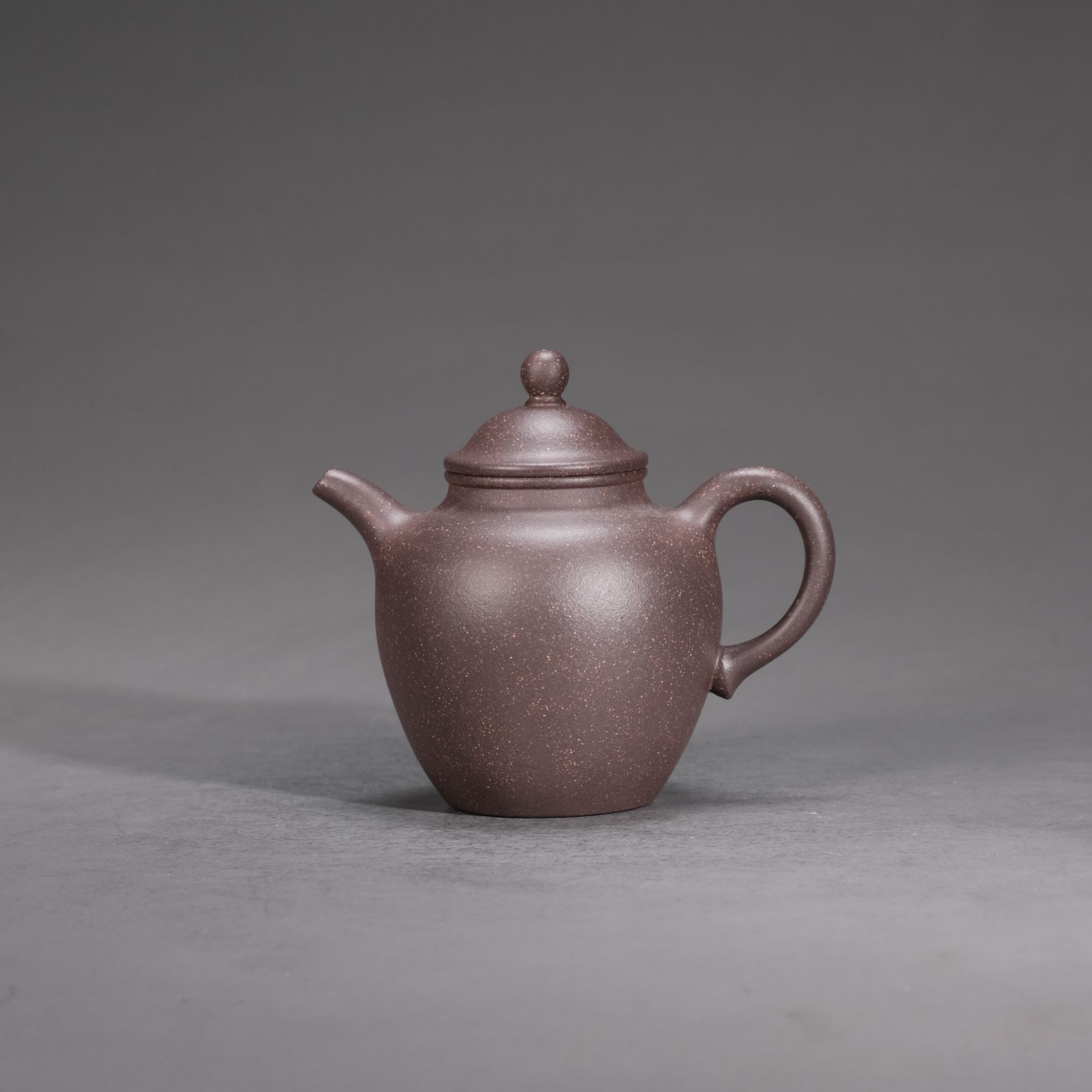 【宜子孙】草阁明式瓮型壶.紫泥.容量160cc