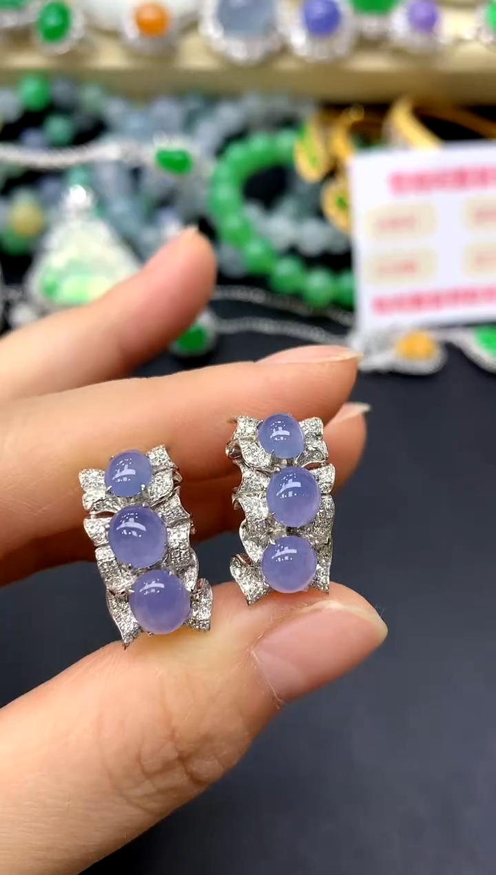 18K金镶嵌翡翠耳饰439-中国好珍宝