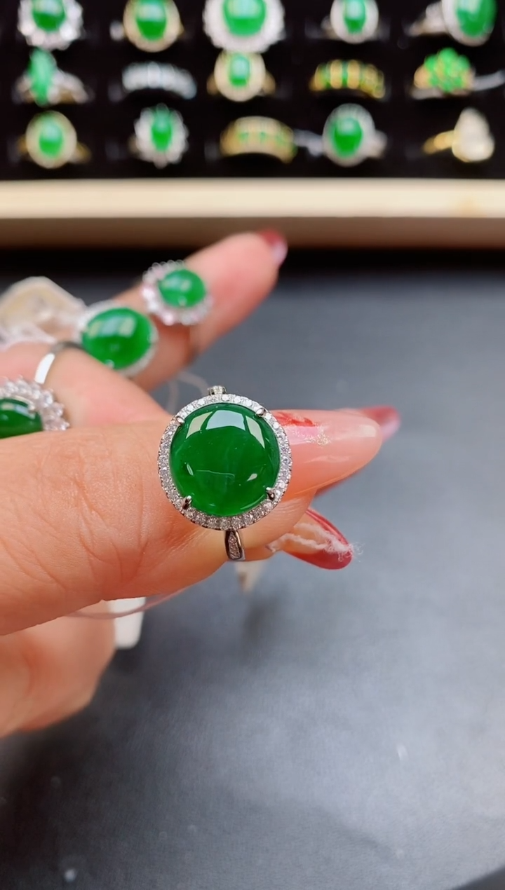 【闪购商品】翡翠戒指银S925镶嵌213211