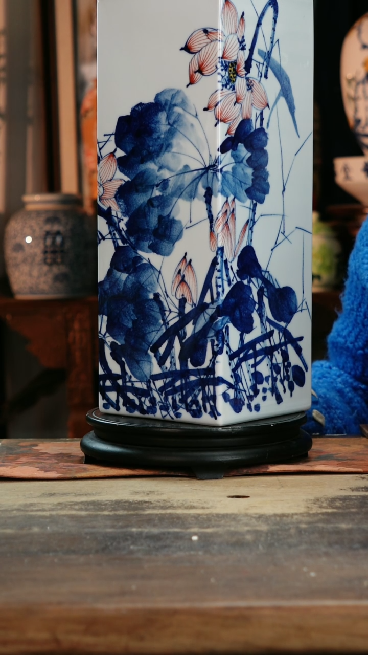 【闪购商品】瓷片景德镇纯手工釉下彩精品花瓶