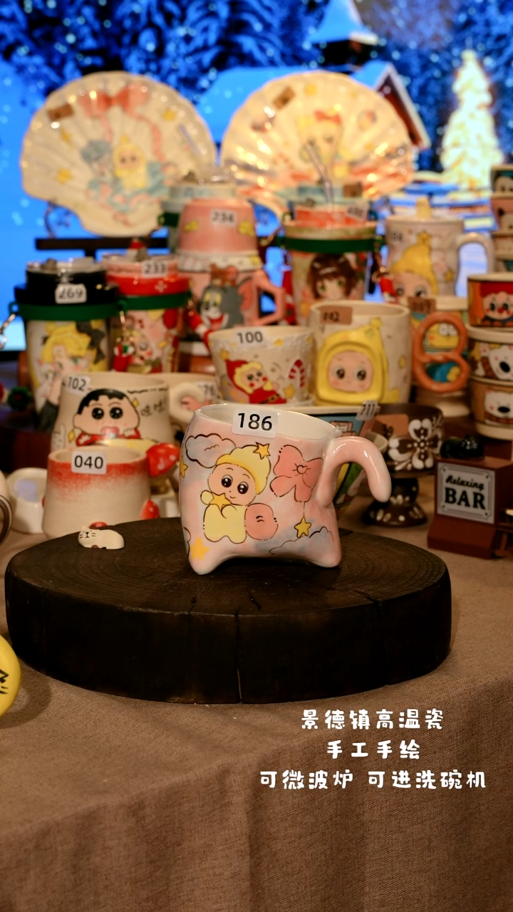 陶瓷186景德镇原创设计师款高温陶瓷手工手绘
