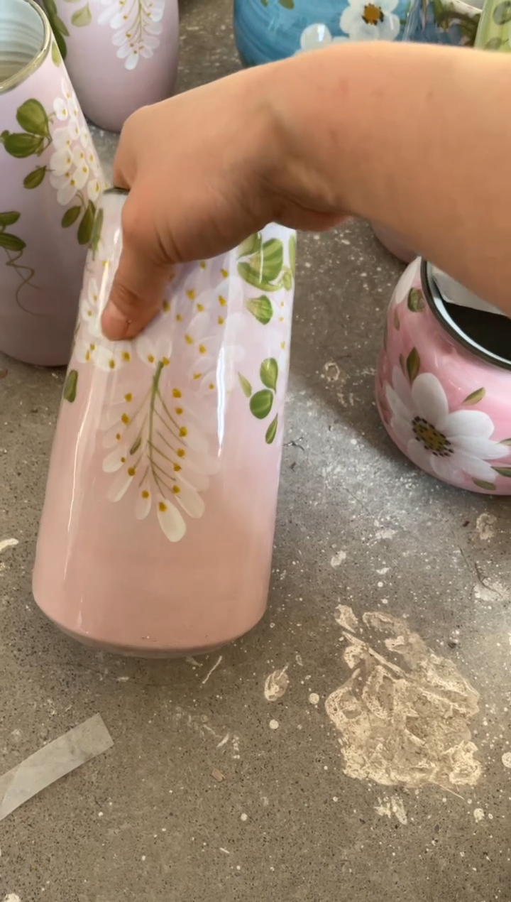 瓶瓷景德镇手绘花瓶-微瑕