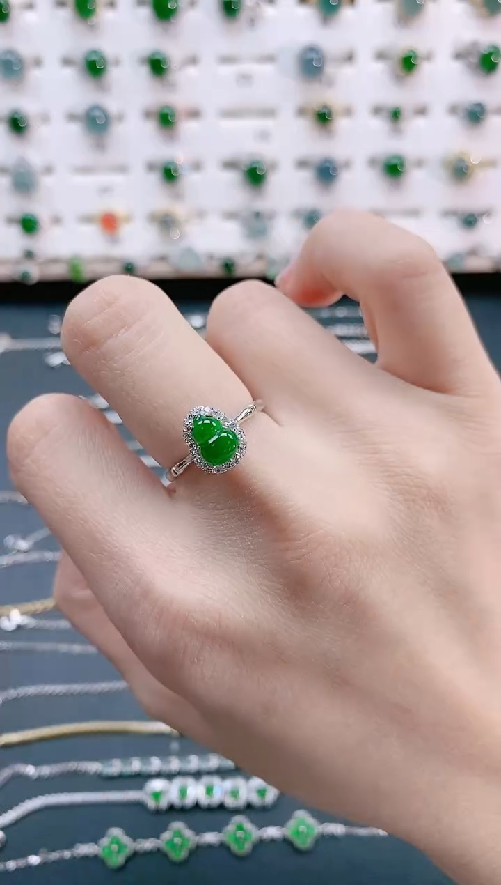 【闪购商品】翡翠戒指银S925镶嵌天然翡翠